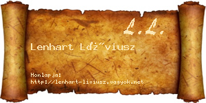 Lenhart Líviusz névjegykártya
